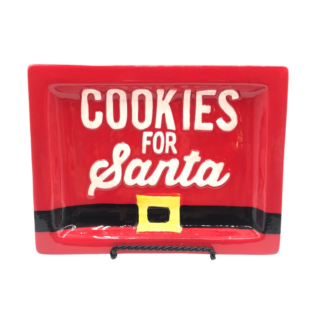 Whimsical Cupboard Strawberry Street Cookie For Santa Ceramic Plate Dish Bowl